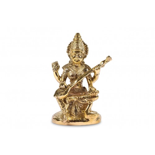 Saraswati Statue in Brass